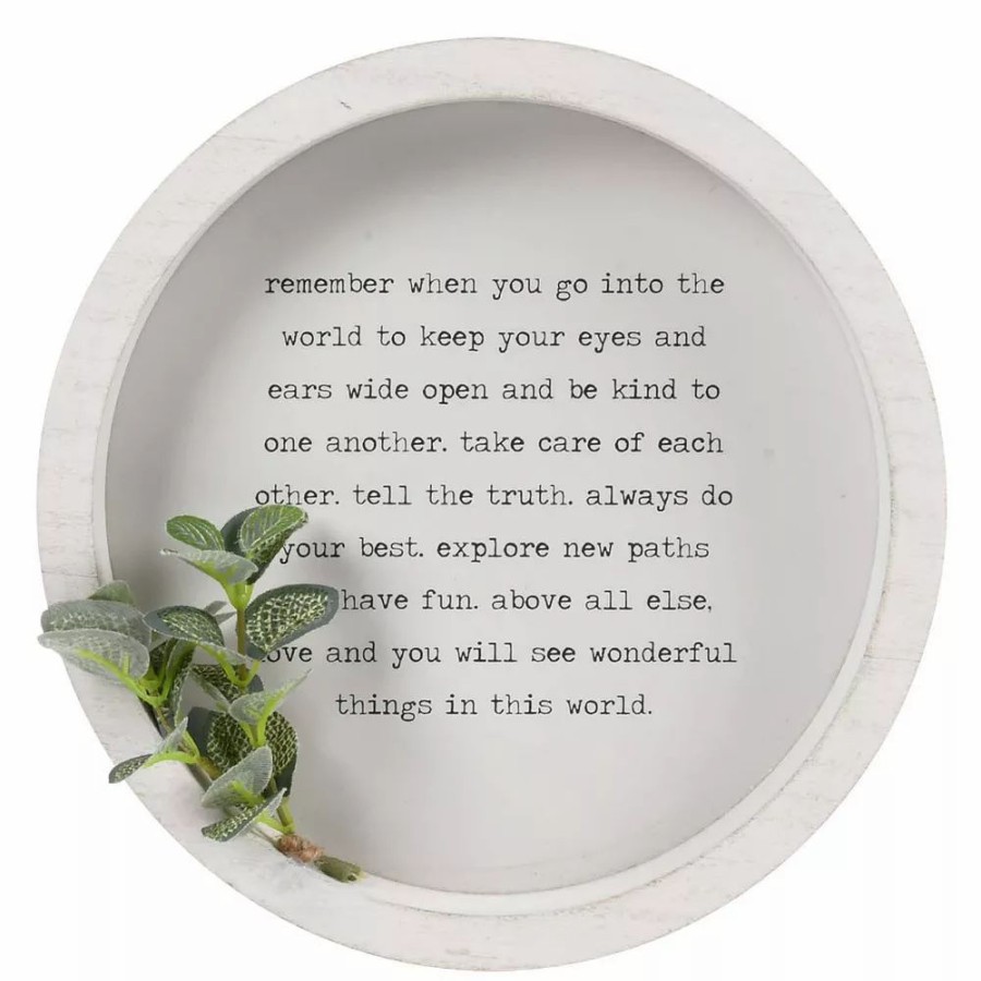 Wall Decor * | Sonoma Goods For Life Round Sentiment With Botanical Decor