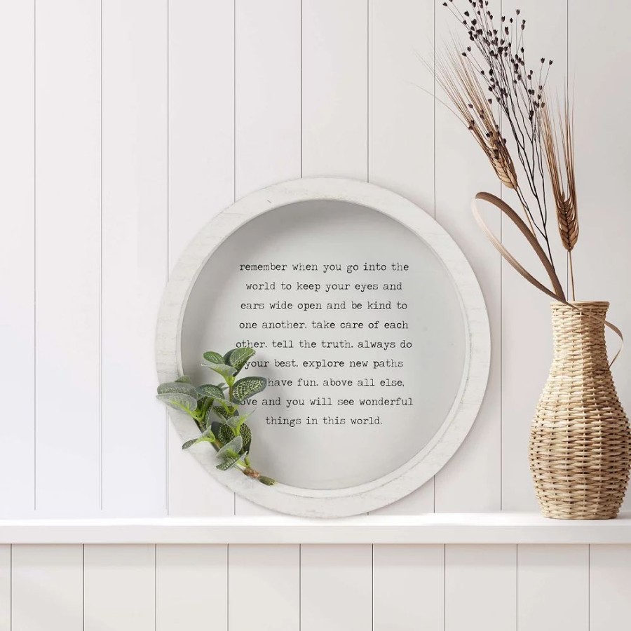 Wall Decor * | Sonoma Goods For Life Round Sentiment With Botanical Decor