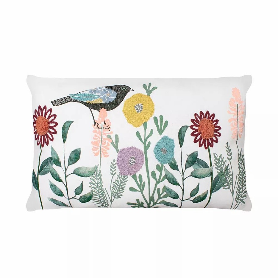 Chair Pads * | Sonoma Goods For Life Multi Floral Bird Pillow