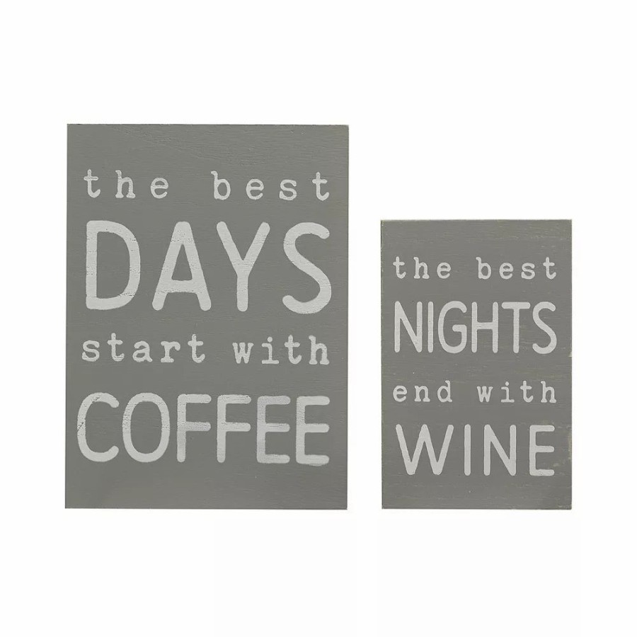 Wall Decor * | Sonoma Goods For Life Coffee & Wine Caption Art Box 2-Pack Set