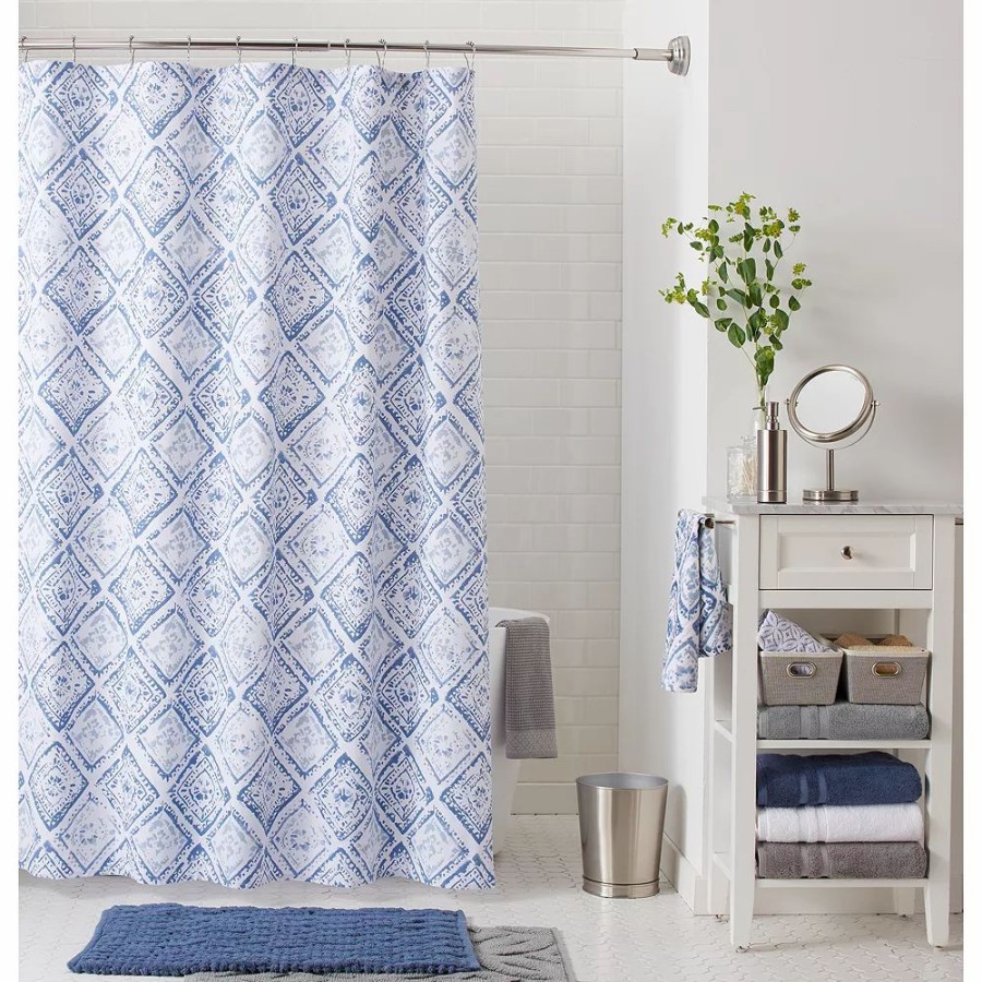 Bathroom * | Sonoma Goods For Life Tile Print Shower Curtain