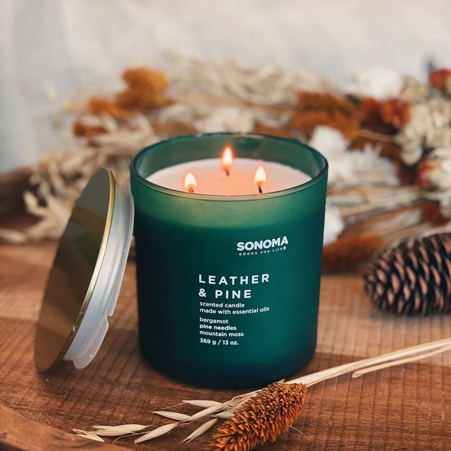 Candles * | Sonoma Goods For Life Leather & Pine 13-Oz. Candle Jar