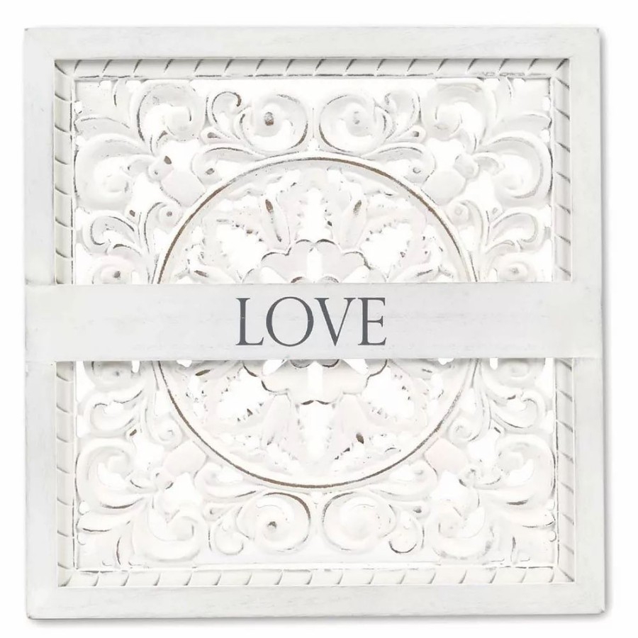 Wall Decor * | Sonoma Goods For Life Carved Panel With Love Sentiment