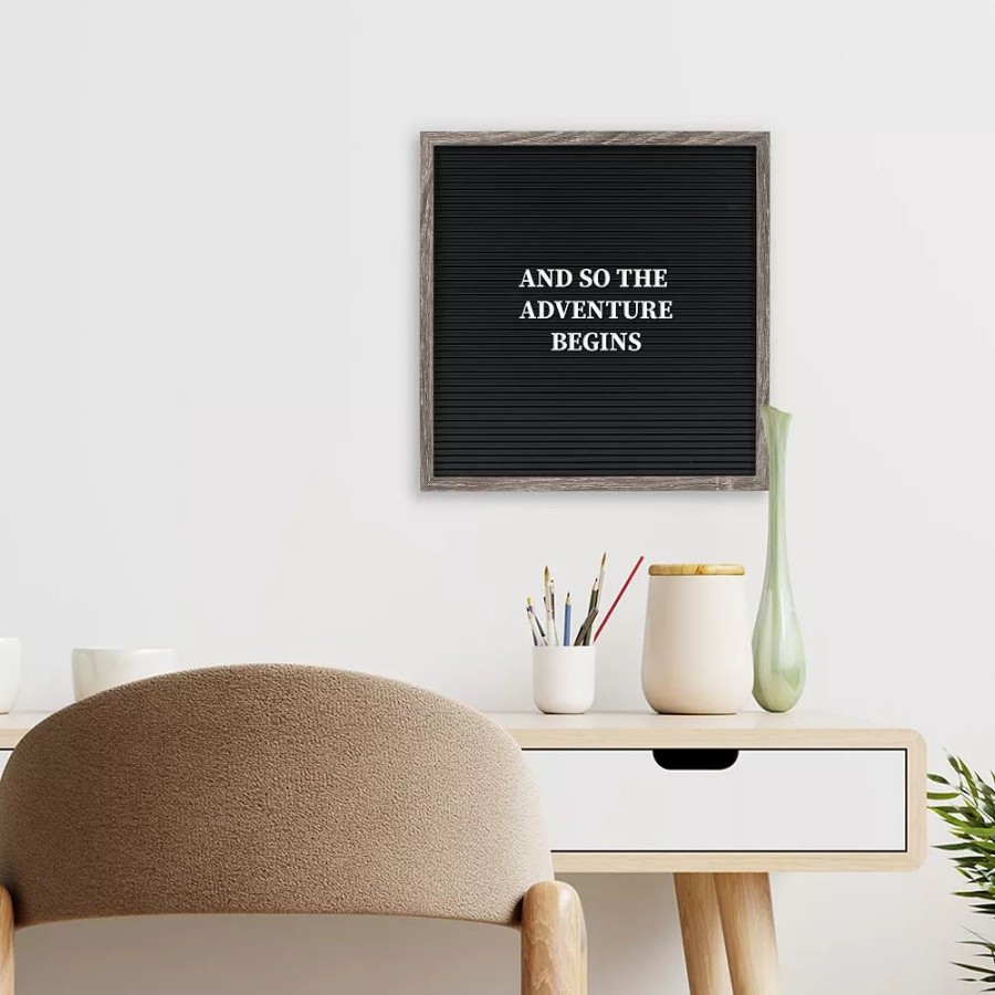 Wall Decor * | Sonoma Goods For Life 12 X 12 Letterboard Black Slats With Gray Frame