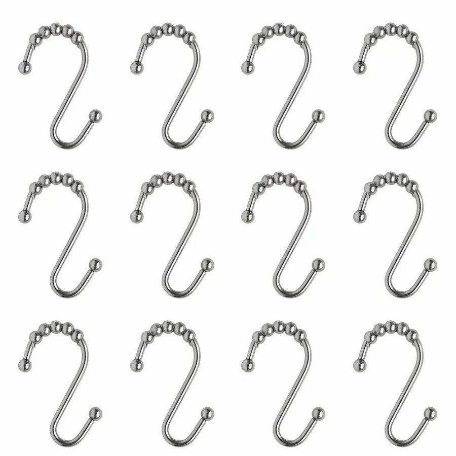 Bathroom * | Sonoma Goods For Life Rustproof Stainless Steel S Roller Glide Shower Curtain Hooks