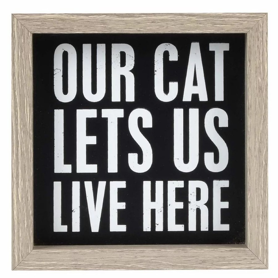 Wall Decor * | Sonoma Goods For Life Inset Cat Caption Box