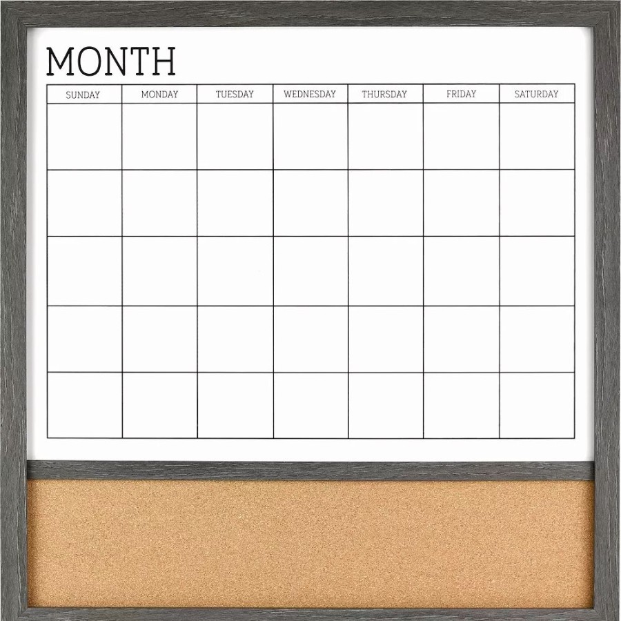 Wall Decor * | Sonoma Goods For Life Monthly Cork Board Dry Erase Calendar Wall Decor