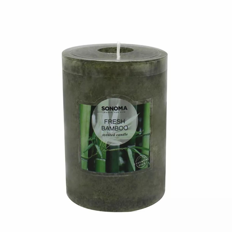 Candles * | Sonoma Goods For Life Fresh Bamboo 4 X 3 Pillar Candle