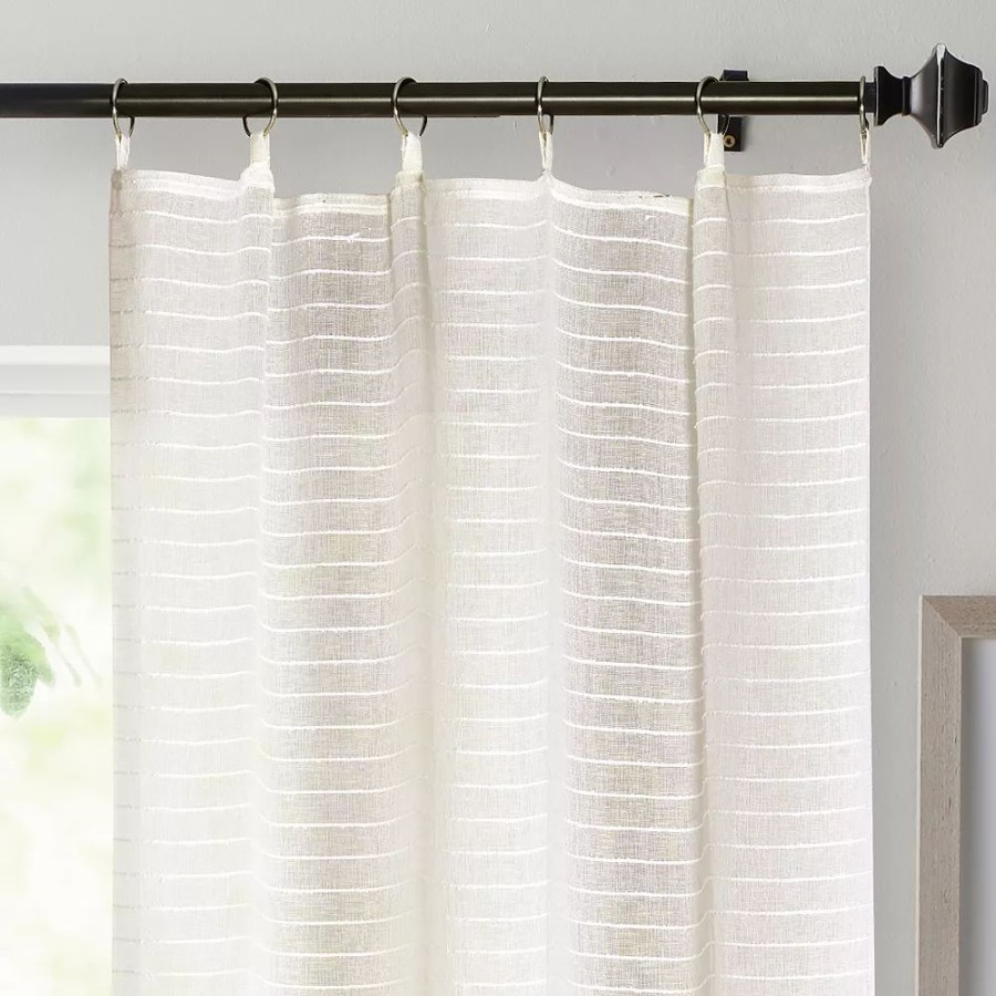 Window Treatments * | Sonoma Goods For Life Ring Top Chenille Stripe Set Of 2 Window Curtain Panels