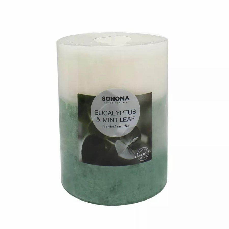 Candles * | Sonoma Goods For Life Eucalyptus & Mint Leaf 12.83-Oz. Pillar Candle