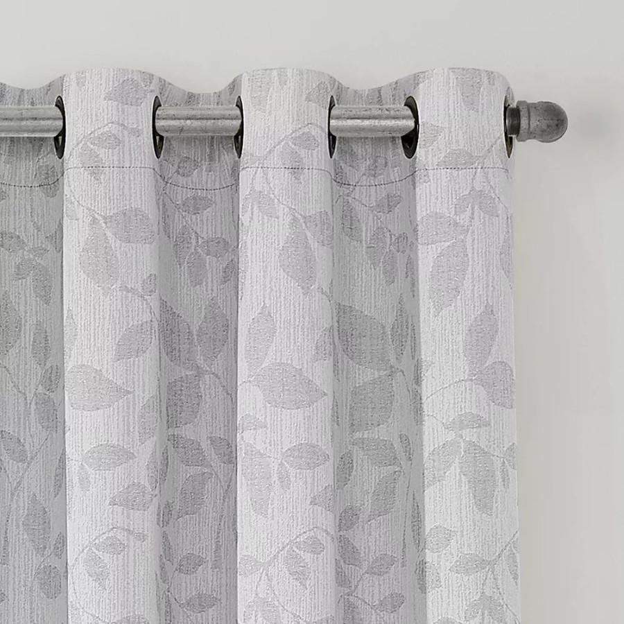 Window Treatments * | Sonoma Goods For Life 2-Pack Jacquard Woven Leaf Blackout Curtain