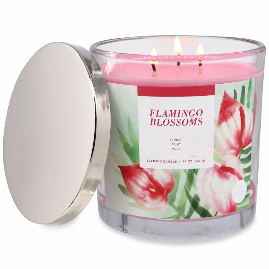 Candles * | Sonoma Goods For Life Flamingo Blooms 14-Oz. Candle Jar