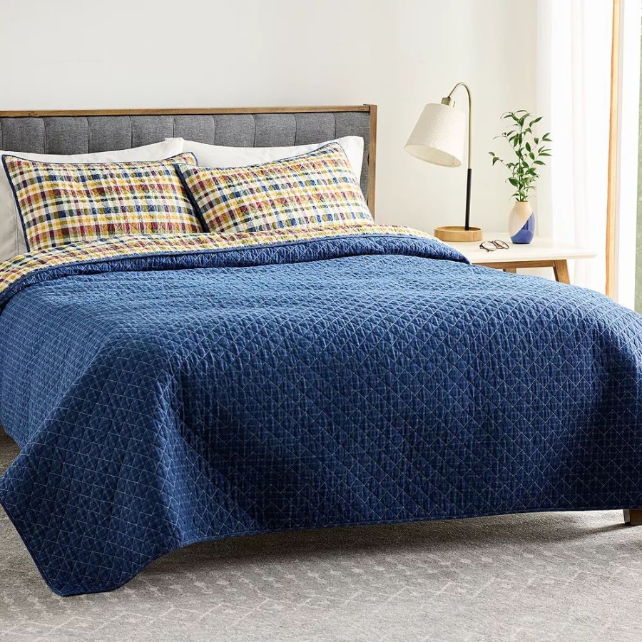 Bedding * | Sonoma Goods For Life Reversible Plaid Quilt Set With Shams