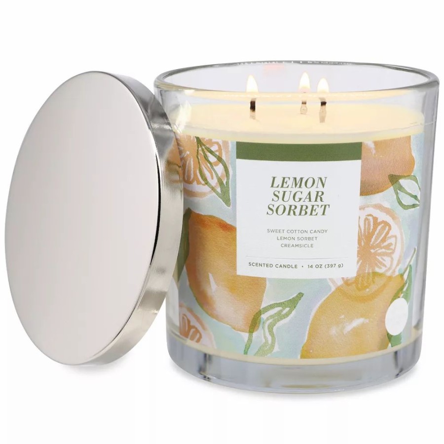 Candles * | Sonoma Goods For Life Lemon Sugar Sorbet 14-Oz. Candle Jar