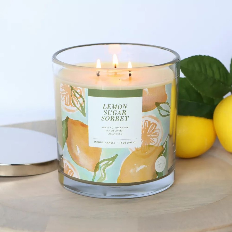 Candles * | Sonoma Goods For Life Lemon Sugar Sorbet 14-Oz. Candle Jar