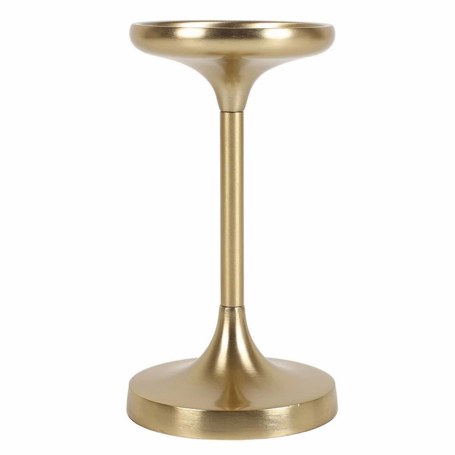 Candles * | Sonoma Goods For Life Gold Finish Tall Pillar Candle Holder Table Decor