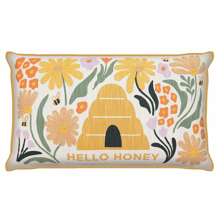 Chair Pads * | Sonoma Goods For Life Hello Honey Beehive Ultimate Feather Fill Throw Pillow