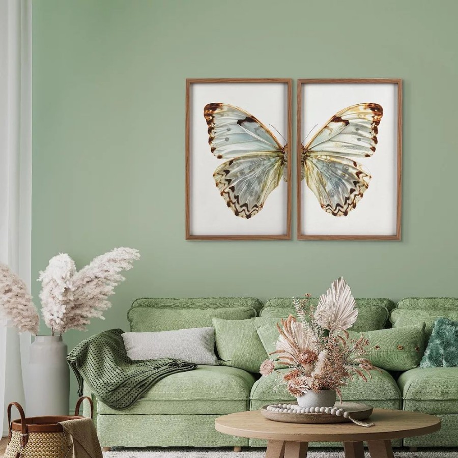 Wall Decor * | Sonoma Goods For Life Butterfly Framed Wall Art 2-Piece Set