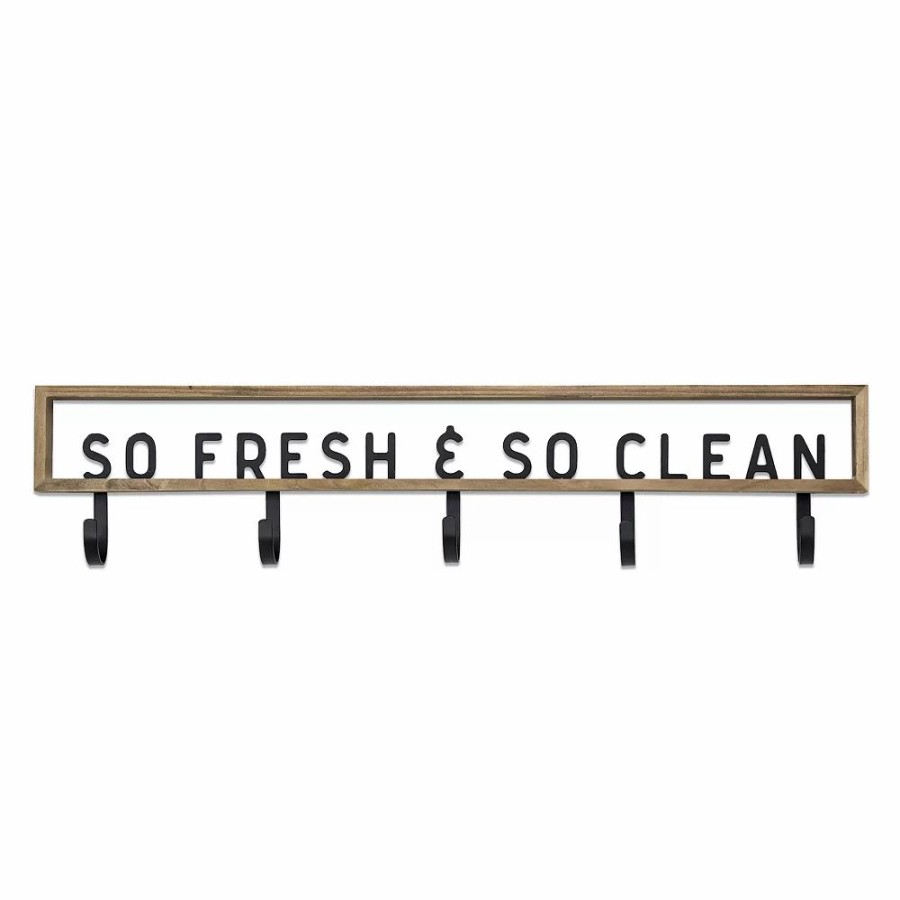 Wall Decor * | Sonoma Goods For Life So Fresh & So Clean 5-Hook Wall Decor