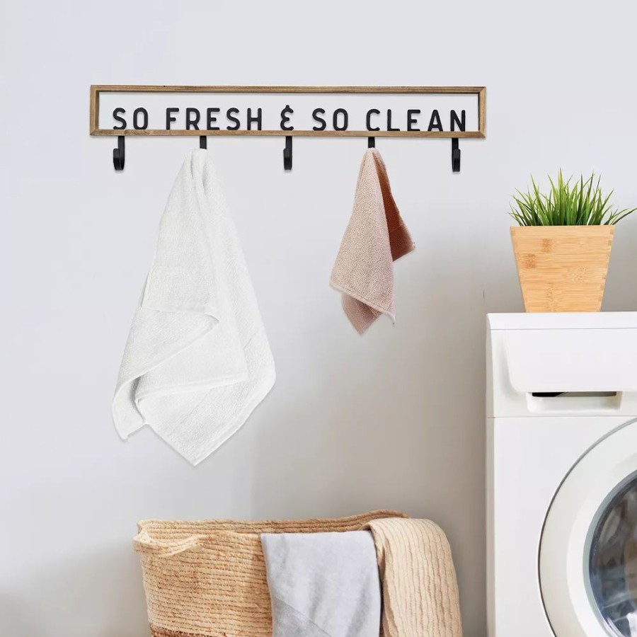 Wall Decor * | Sonoma Goods For Life So Fresh & So Clean 5-Hook Wall Decor