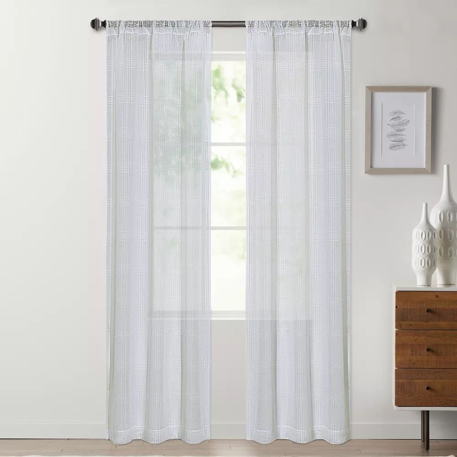 Window Treatments * | Sonoma Goods For Life Window Pane Sheer 2-Pack Window Curtain Set