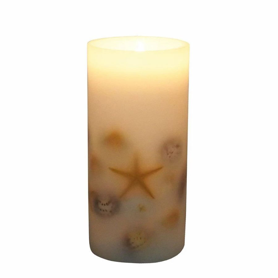 Candles * | Sonoma Goods For Life Led Seashell Embedded Pillar Candle