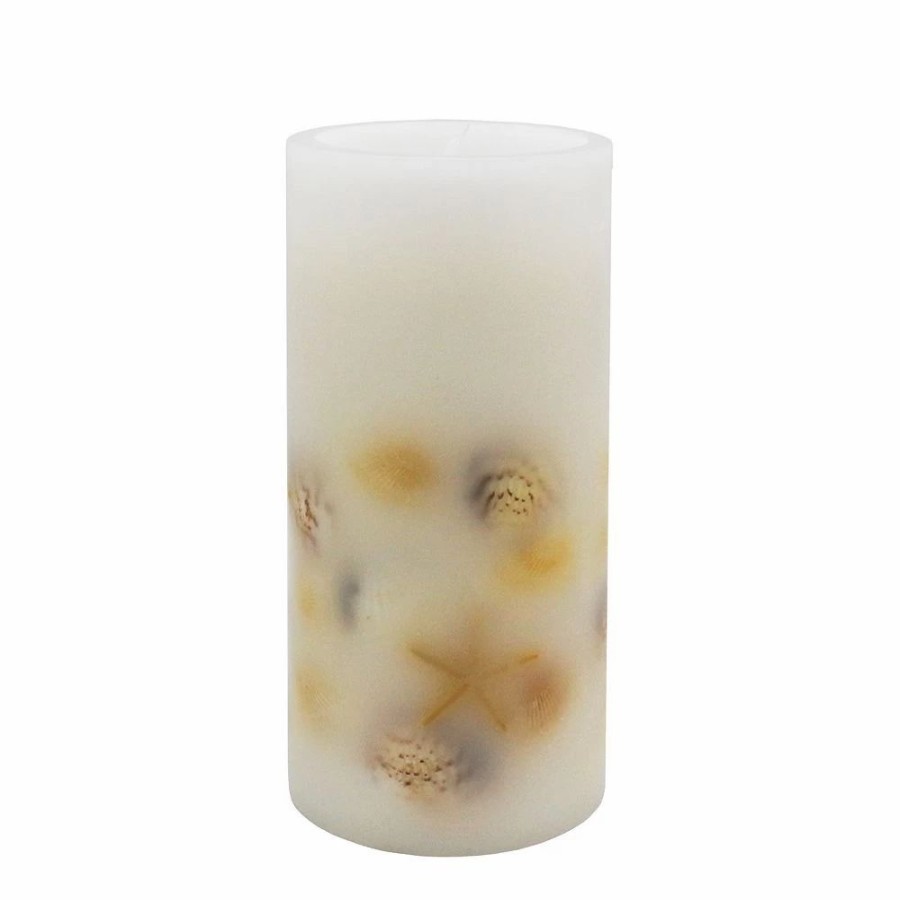 Candles * | Sonoma Goods For Life Led Seashell Embedded Pillar Candle