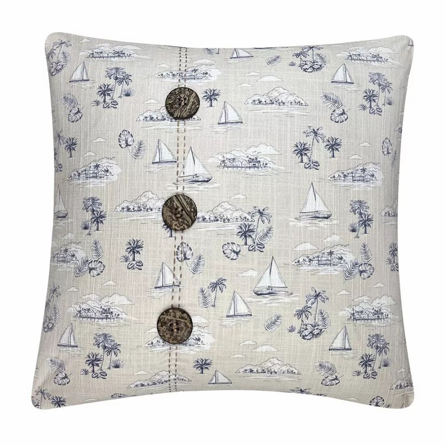 Chair Pads * | Sonoma Goods For Life Seaside Toile Feather Fill Throw Pillow