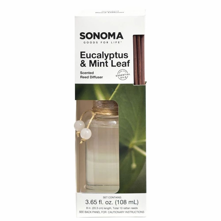 Candles * | Sonoma Goods For Life Eucalyptus & Mint Leaf Reed Diffuser 11-Piece Set