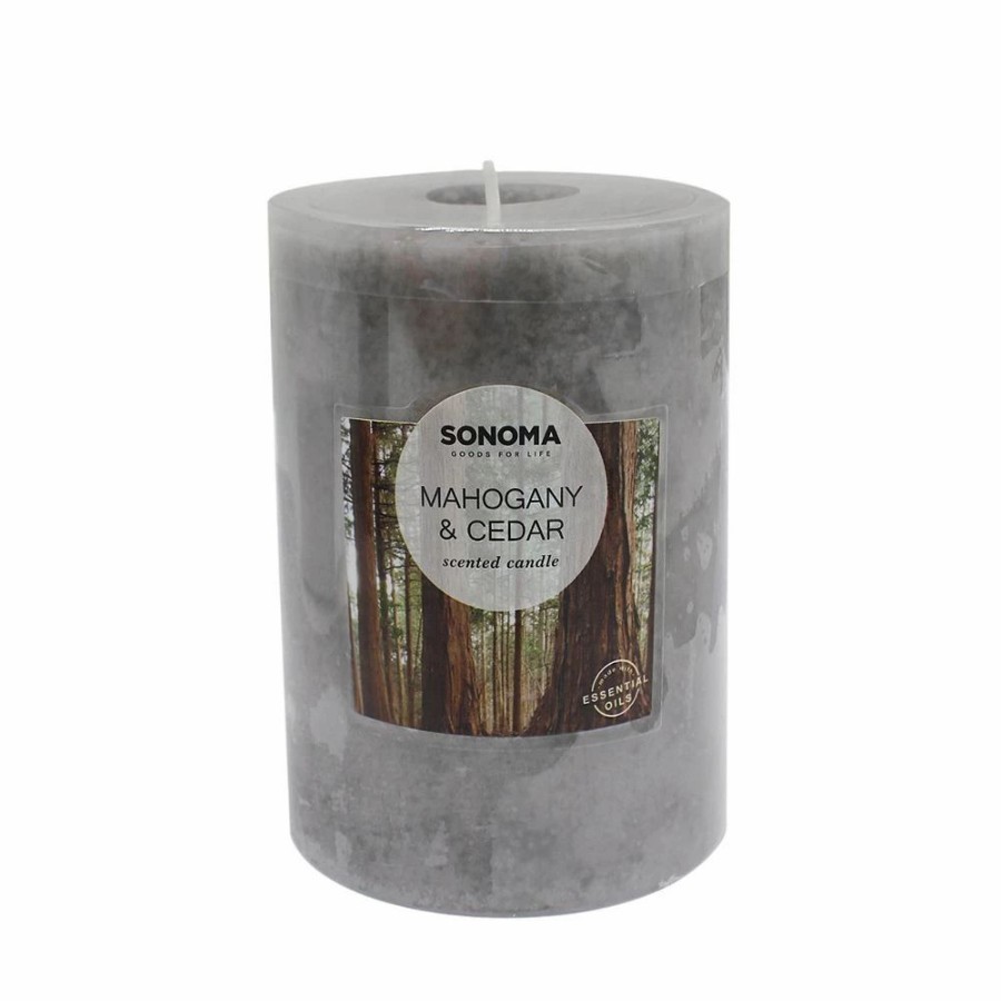 Candles * | Sonoma Goods For Life 3 X 4 Mahogany & Cedar Pillar Candle