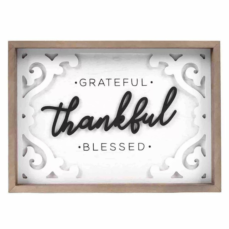 Wall Decor * | Sonoma Goods For Life Grateful Thankful Blessed Wall Decor