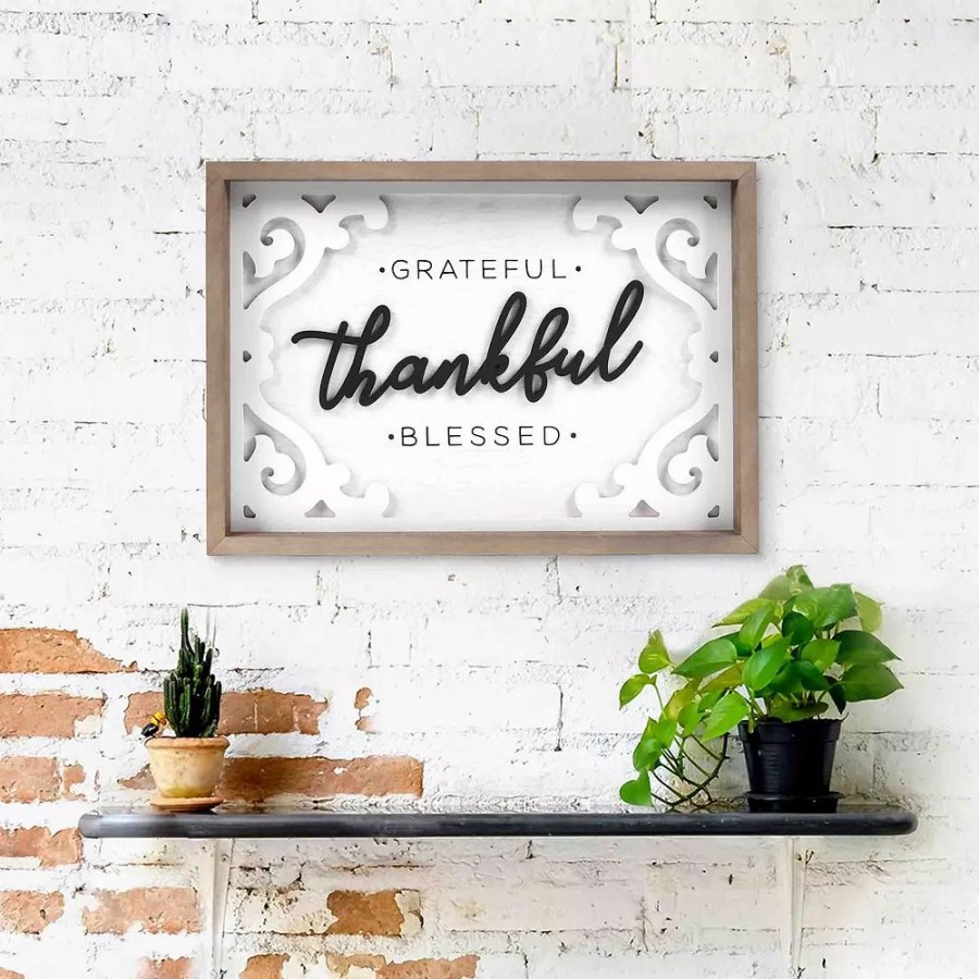 Wall Decor * | Sonoma Goods For Life Grateful Thankful Blessed Wall Decor