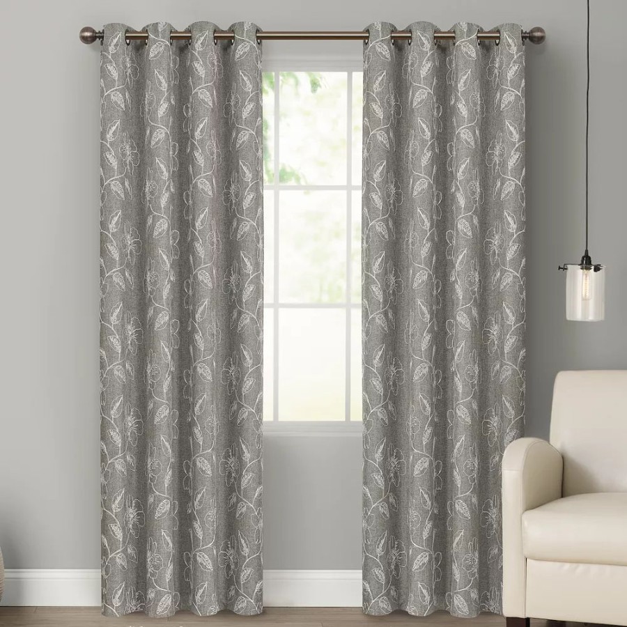 Window Treatments * | Sonoma Goods For Life 2-Pack Floral Embroidered Dynasty Blackout Window Curtains