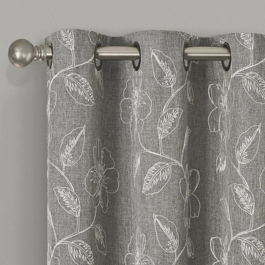 Window Treatments * | Sonoma Goods For Life 2-Pack Floral Embroidered Dynasty Blackout Window Curtains