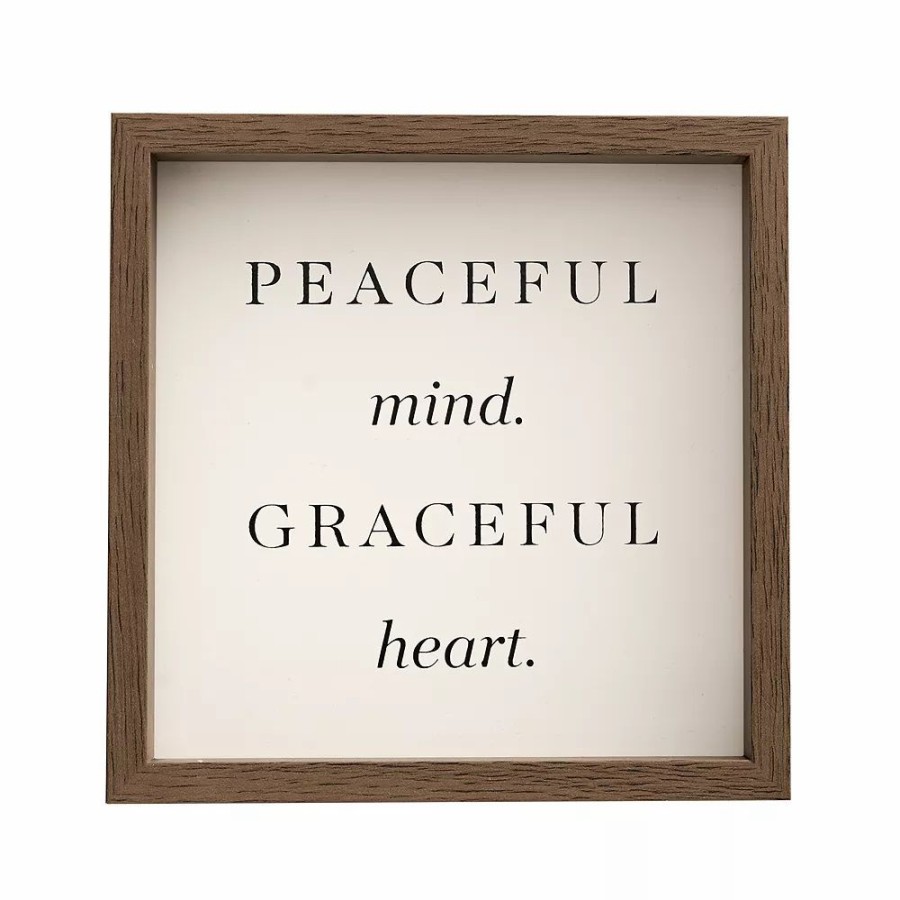 Wall Decor * | Sonoma Goods For Life Peaceful Mind & Grateful Heart Caption Art Box