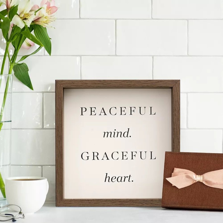 Wall Decor * | Sonoma Goods For Life Peaceful Mind & Grateful Heart Caption Art Box