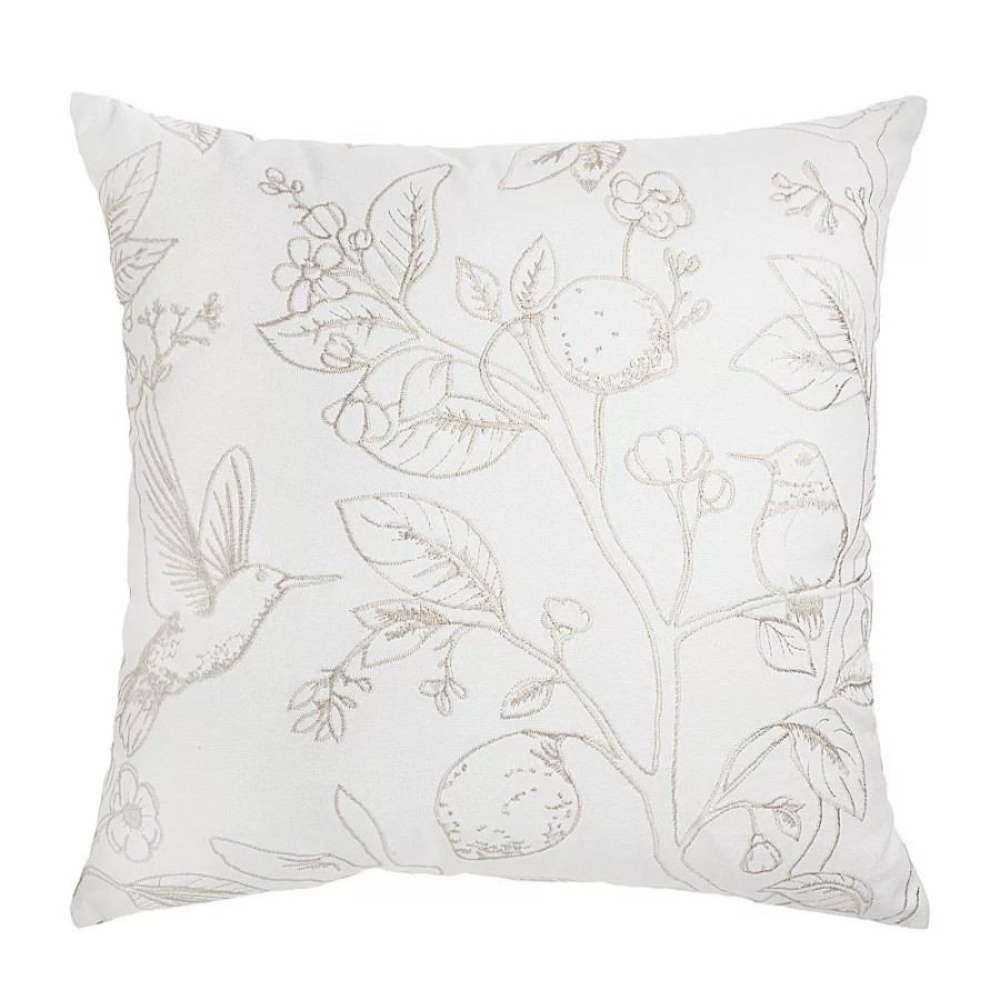 Chair Pads * | Sonoma Goods For Life Neutral Bird Toile Pillow