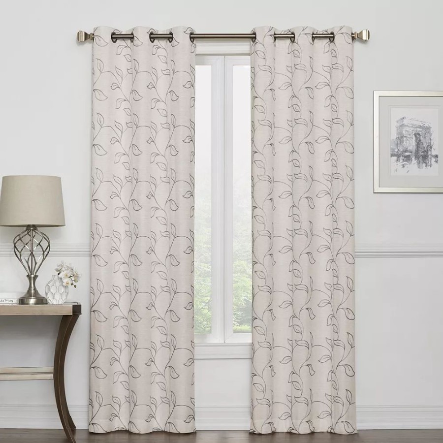 Window Treatments * | Sonoma Goods For Life 2-Pack Leaf Embroidery Window Curtains