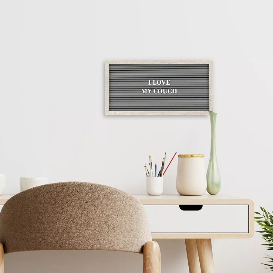 Wall Decor * | Sonoma Goods For Life 14 X 7 Letterboard Gray Slats With White Frame