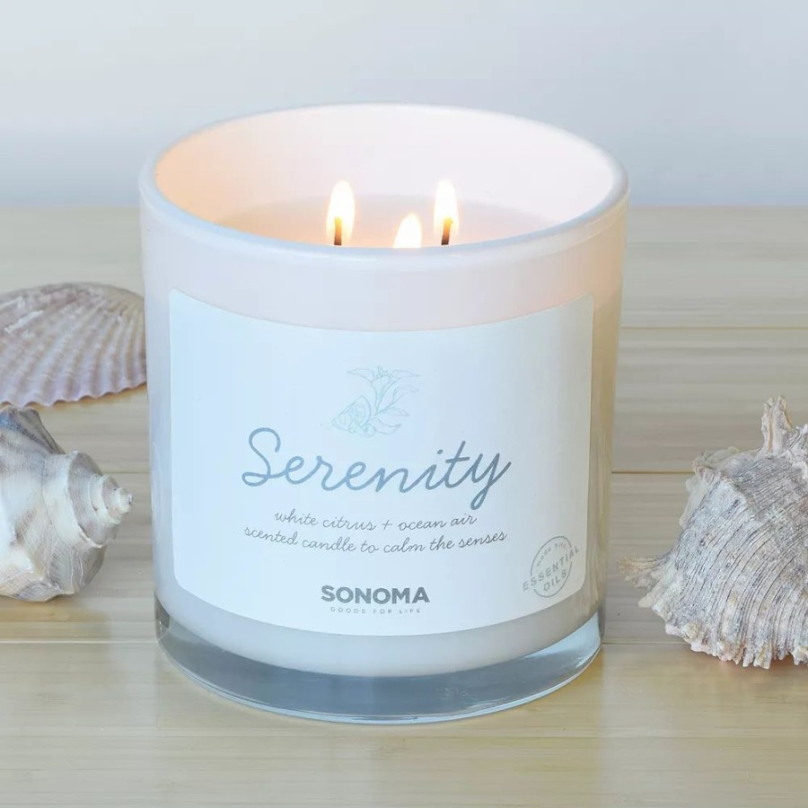 Candles * | Sonoma Goods For Life 13-Oz. Serenity White Citrus & Ocean Air 3-Wick Jar Candle