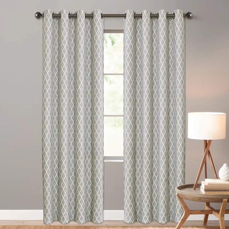 Window Treatments * | Sonoma Goods For Life Ultimate Performance 2-Pack Geo 100% Blackout Curtain