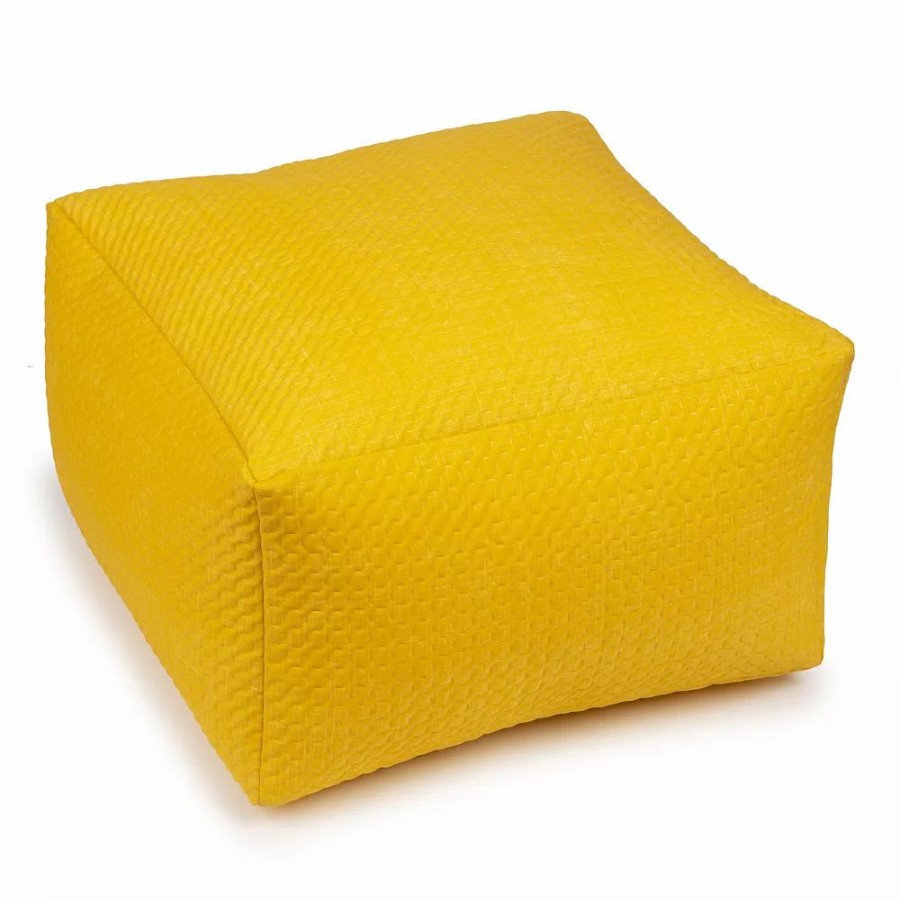 Chair Pads * | Sonoma Goods For Life Dash Pinsonic Quilted Indoor Outdoor Square Pouf Yellow