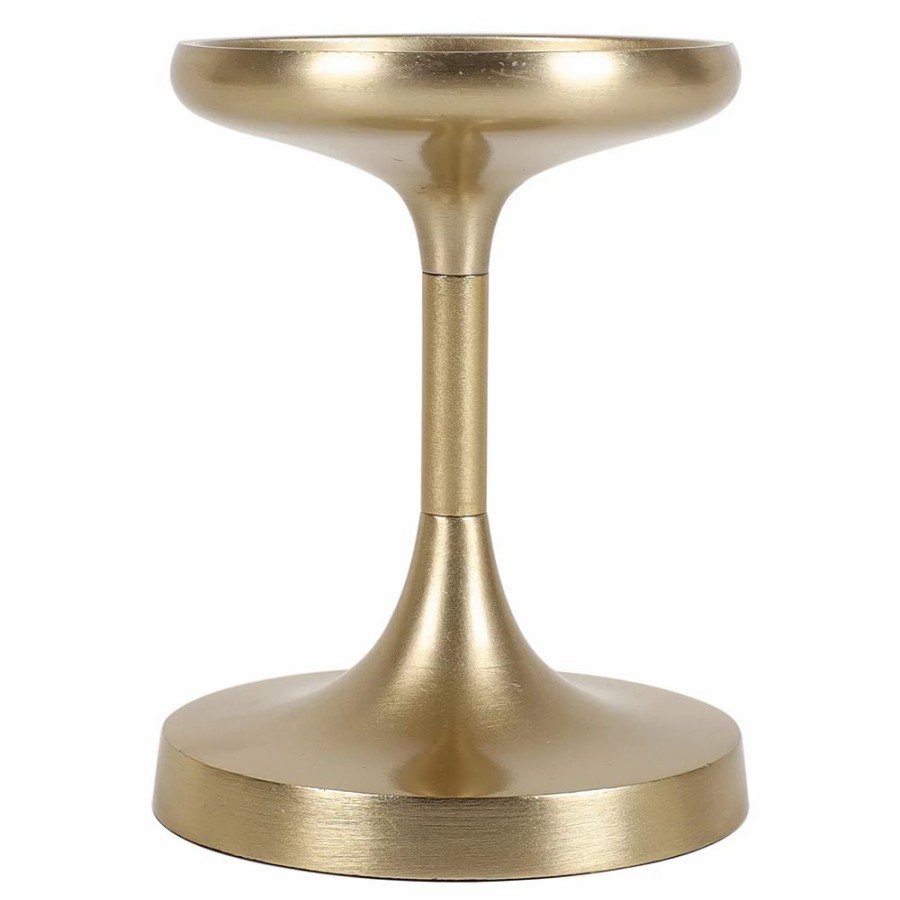 Candles * | Sonoma Goods For Life Gold Finish Pillar Candle Holder Table Decor