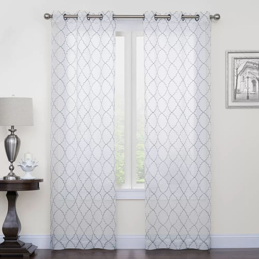 Window Treatments * | Sonoma Goods For Life 2-Pack Fret Embroidery Window Curtains