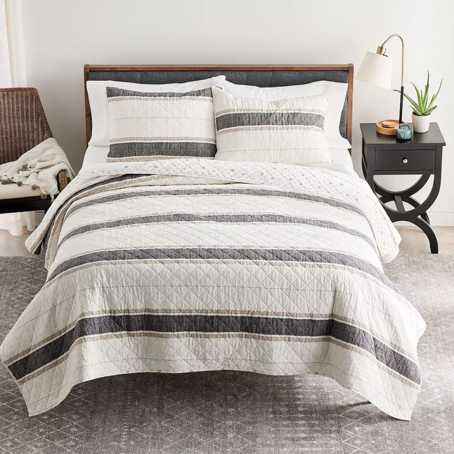 Bedding * | Sonoma Goods For Life Farmhouse Stripe Quilt Set