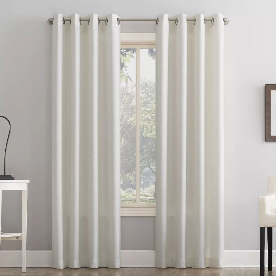 Window Treatments * | Sonoma Goods For Life Recycled Polyester Tonal Grid Grommet Window Curtain