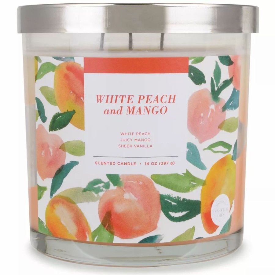 Candles * | Sonoma Goods For Life White Peach & Mango 14-Oz. Candle Jar