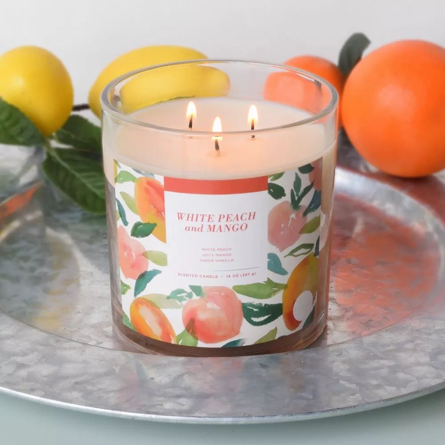 Candles * | Sonoma Goods For Life White Peach & Mango 14-Oz. Candle Jar