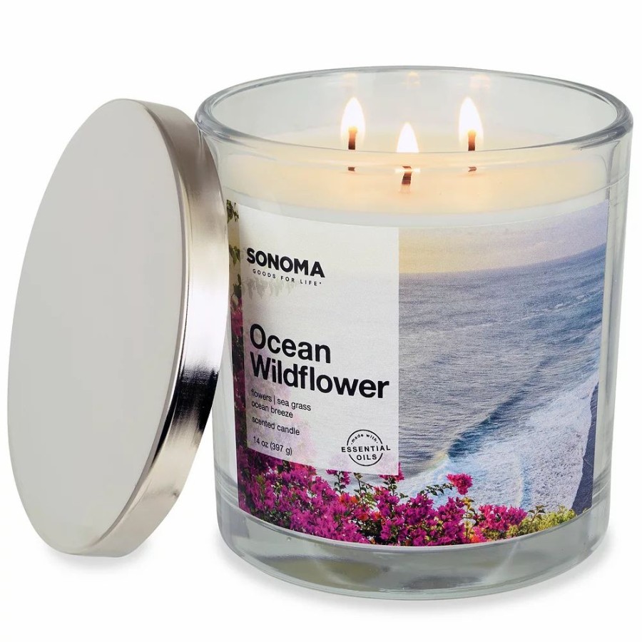 Candles * | Sonoma Goods For Life 14-Oz. Ocean Wild Flowers Candle Jar