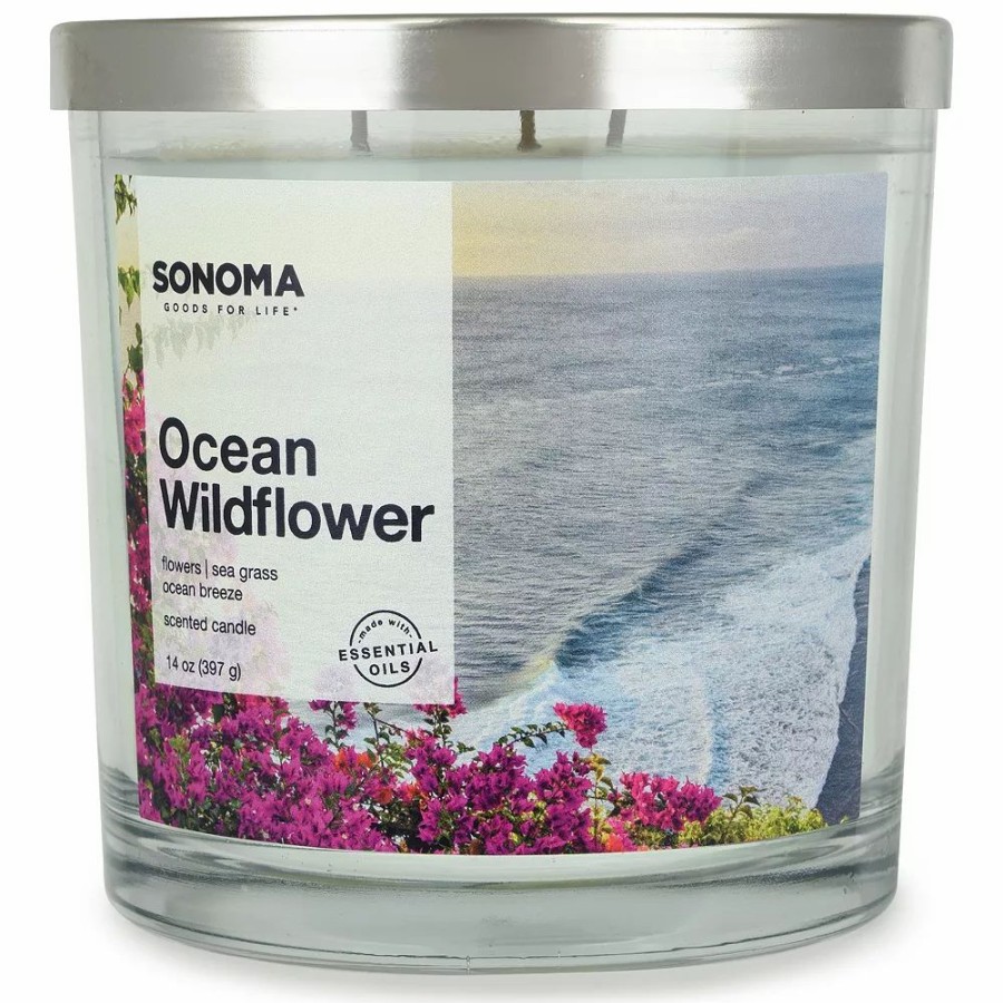 Candles * | Sonoma Goods For Life 14-Oz. Ocean Wild Flowers Candle Jar